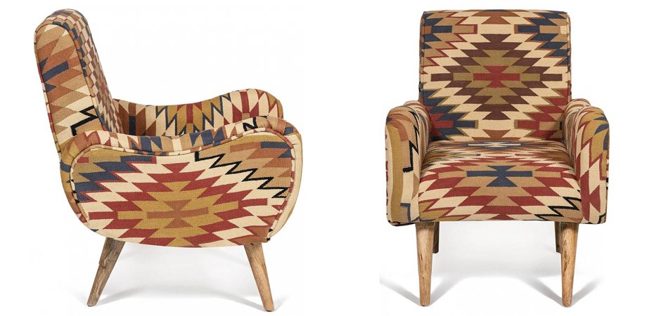 Кресло KELIM Pattern Brown Chair I Кресло KELIM Pattern Brown Chair I - Loft-Concept в Тюмени