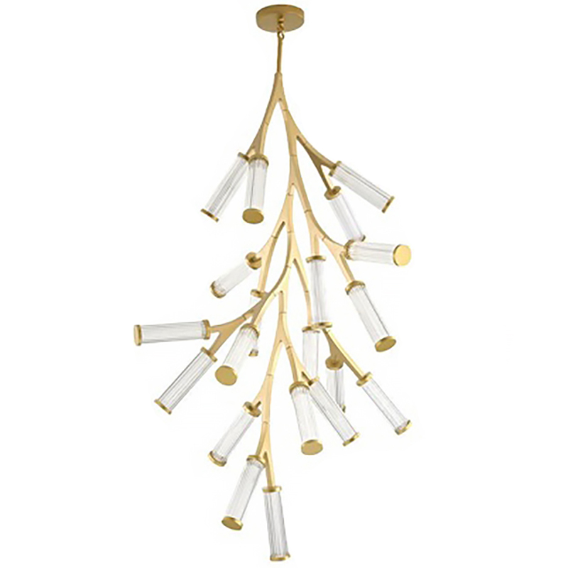 Люстра Cylinder Branches Chandelier Gold Vertical 20 Золотой Прозрачный Люстра Cylinder Branches Chandelier Gold Vertical 20 Золотой Прозрачный в Тюмени | Loft Concept