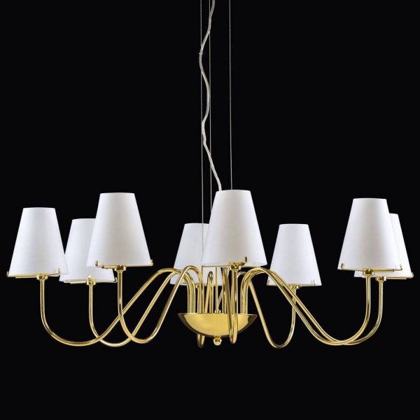 Люстра Imperial Chandelier 8 Глянцевое золото Белый Люстра Imperial Chandelier 8 Глянцевое золото Белый в Тюмени | Loft Concept