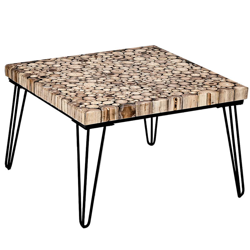 Кофейный стол Tree Cuts square coffee table Коричневый Черный Кофейный стол Tree Cuts square coffee table Коричневый Черный в Тюмени | Loft Concept