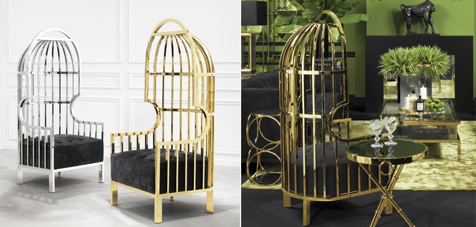 Кресло Eichholtz Chair Bora Bora Gold Кресло Eichholtz Chair Bora Bora Gold - Loft-Concept в Тюмени