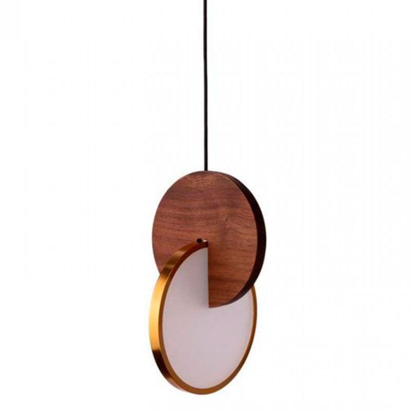 Подвесной светильник Eclipse Pendant Light Wood Золотой Белый Дерево Табак Подвесной светильник Eclipse Pendant Light Wood Золотой Белый Дерево Табак в Тюмени | Loft Concept