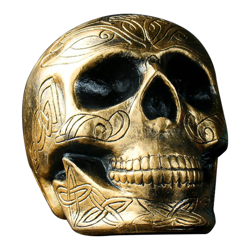 Статуэтка Golden Skull with Pattern Золотой Статуэтка Golden Skull with Pattern Золотой в Тюмени | Loft Concept