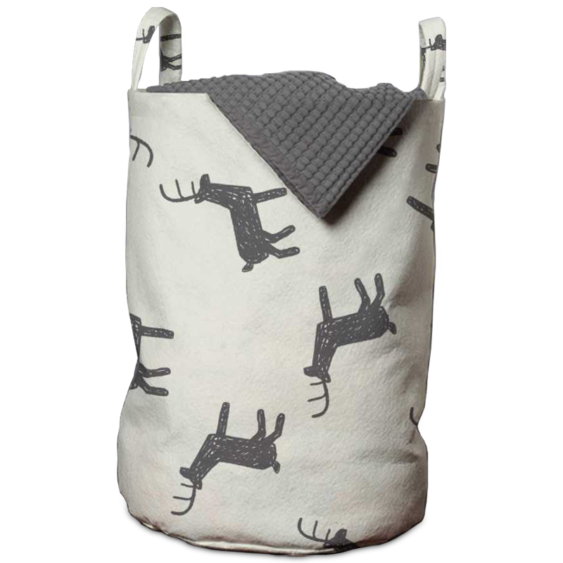 Корзина Deer Pattern Basket Белый Серый Корзина Deer Pattern Basket Белый Серый в Тюмени | Loft Concept
