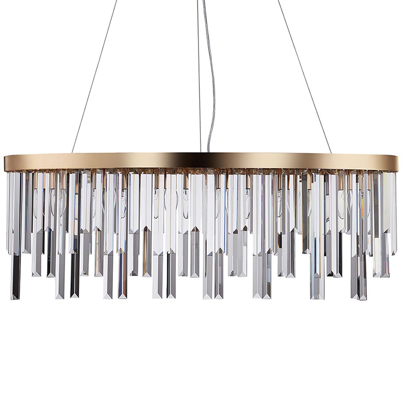 Люстра Bennett Oval Chandelier gold 90 Золотой Прозрачный Люстра Bennett Oval Chandelier gold 90 Золотой Прозрачный в Тюмени | Loft Concept