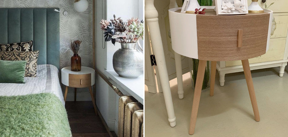Тумбочка Stockholm White & Beige Сircle Тумбочка Stockholm White & Beige Сircle - Loft-Concept в Тюмени