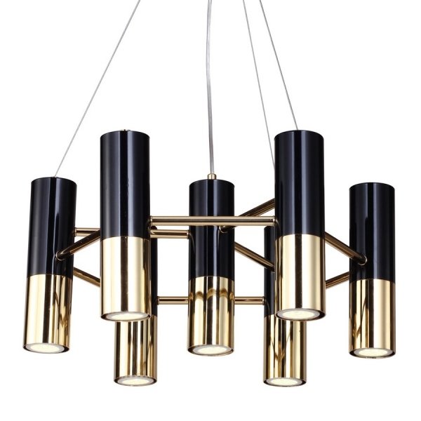 Люстра Ike Chandelier 7 Черный Глянцевое золото Люстра Ike Chandelier 7 Черный Глянцевое золото в Тюмени | Loft Concept