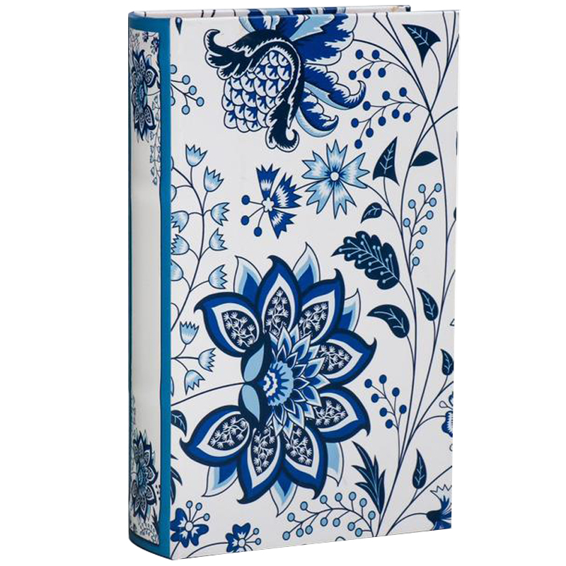 Шкатулка-книга с сейфом Fabulous Flowers Book Box Синий Белый Шкатулка-книга с сейфом Fabulous Flowers Book Box Синий Белый в Тюмени | Loft Concept