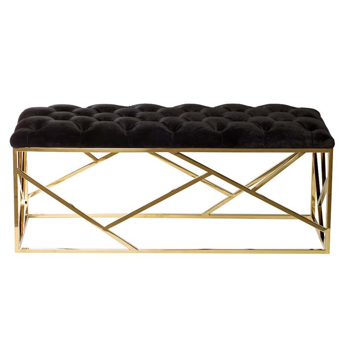 Банкетка Serene Furnishing Gold Top Черный Золотой Банкетка Serene Furnishing Gold Top Черный Золотой в Тюмени | Loft Concept