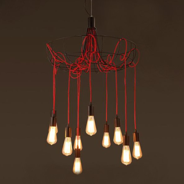 Люстра Blood Wire Chandelier Red 10 Красный Черный Люстра Blood Wire Chandelier Red 10 Красный Черный в Тюмени | Loft Concept