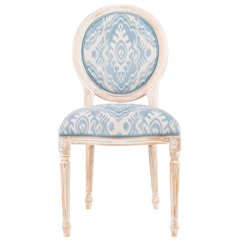 Мягкий стул со светло-голубым узором Ikat Pattern 2 Бежевый Голубой Мягкий стул со светло-голубым узором Ikat Pattern 2 Бежевый Голубой в Тюмени | Loft Concept