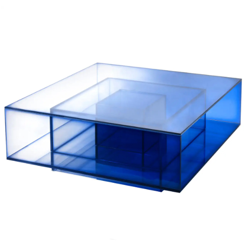 Кофейный Стол Null Blue Glass Clear Transition Color Coffee Table by Studio Buzao Customizable Синий Кофейный Стол Null Blue Glass Clear Transition Color Coffee Table by Studio Buzao Customizable Синий в Тюмени | Loft Concept