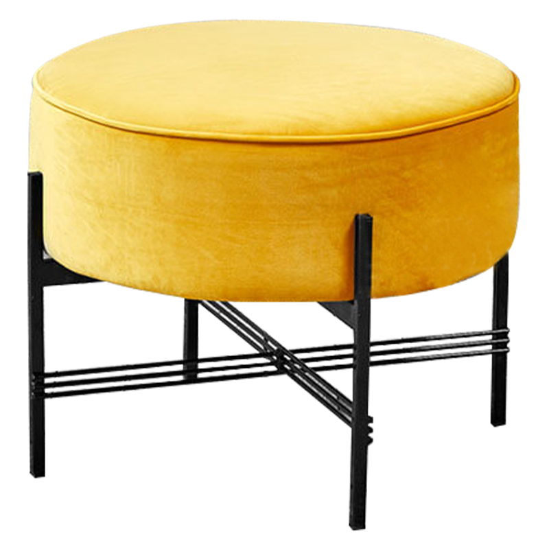 Пуф желтый велюровый Sanjay Velour Pouf Yellow Желтый Черный Пуф желтый велюровый Sanjay Velour Pouf Yellow Желтый Черный в Тюмени | Loft Concept
