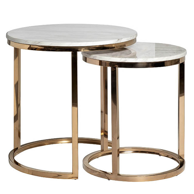 Комплект приставных столов Hewdonald Side Tables Глянцевое золото Комплект приставных столов Hewdonald Side Tables Глянцевое золото в Тюмени | Loft Concept