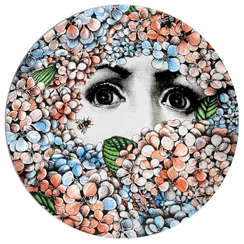Декоративная тарелка Fornasetti Ortensia Мульти Розовый Голубой Декоративная тарелка Fornasetti Ortensia Мульти Розовый Голубой в Тюмени | Loft Concept
