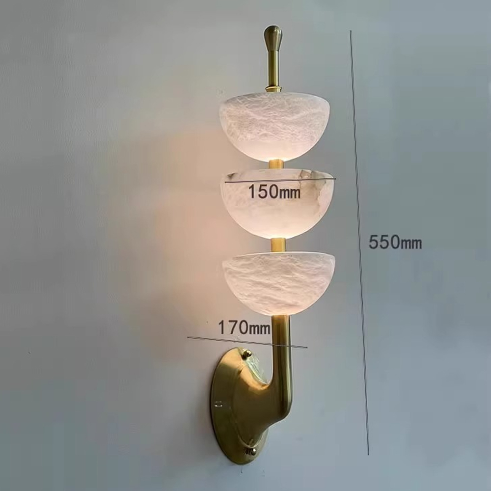 Бра с 3-мя мраморными плафонами в форме чаши Warm Marble Light Бра с 3-мя мраморными плафонами в форме чаши Warm Marble Light в Тюмени