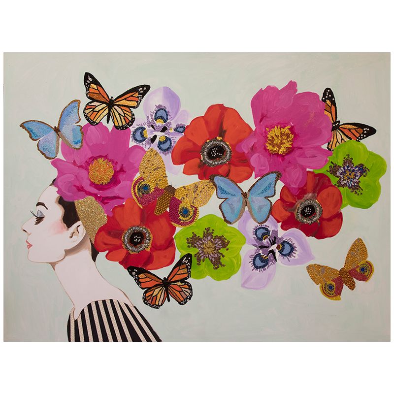 Картина "Audrey with Cascading Flowers And Butterflies” Мульти Картина "Audrey with Cascading Flowers And Butterflies” Мульти в Тюмени | Loft Concept
