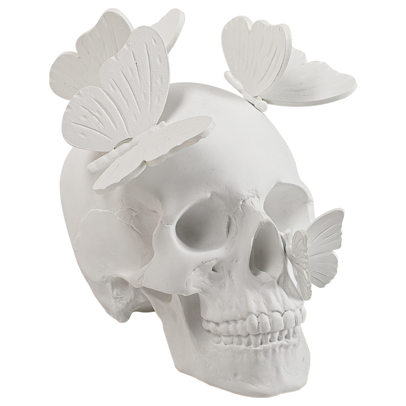 Статуэтка Skull with butterflies white Белый Статуэтка Skull with butterflies white Белый в Тюмени | Loft Concept