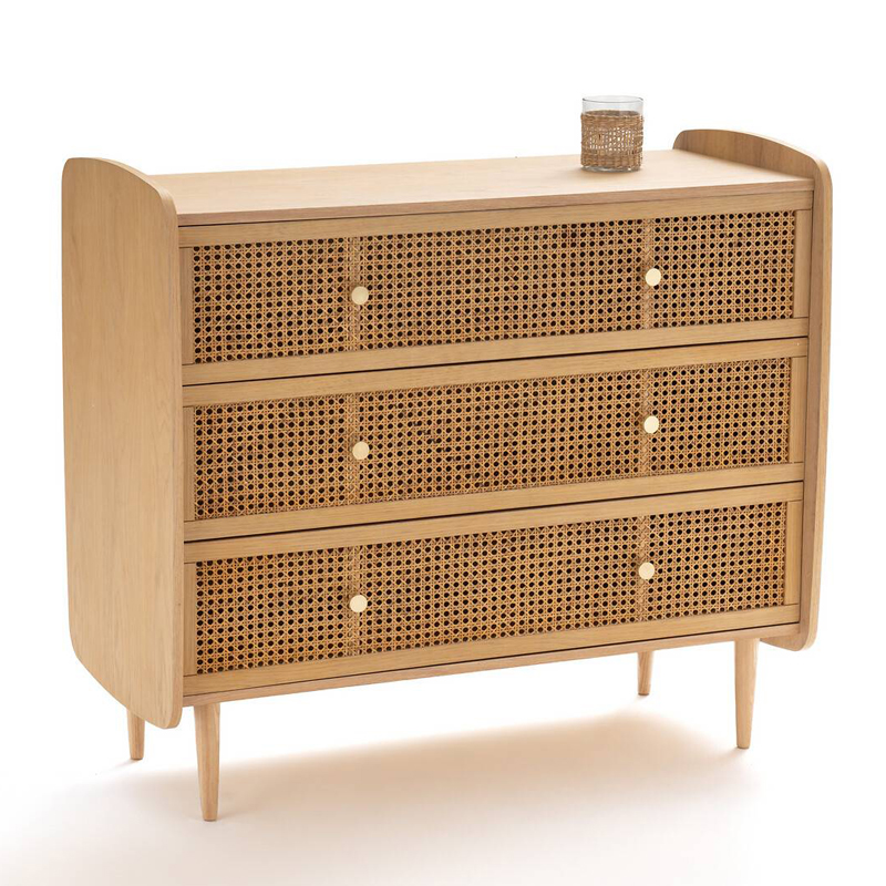 Комод с 3-мя ящиками из плетеного ротанга Aelius Rattan Wicker Chest of drawers Светлый дуб Комод с 3-мя ящиками из плетеного ротанга Aelius Rattan Wicker Chest of drawers Светлый дуб в Тюмени | Loft Concept