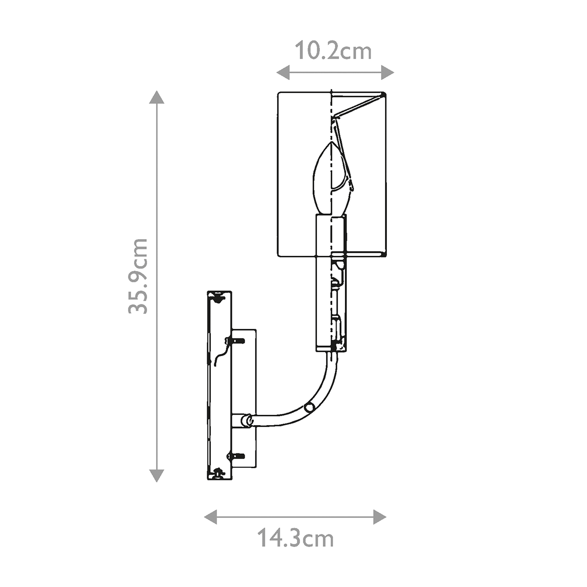 Бра с прямоугольным основанием и белым цилиндрическим льняным абажуром Feiss в Тюмени