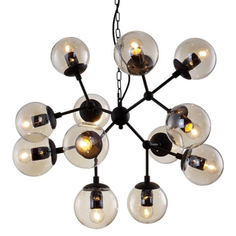 Люстра Modo Chandelier 12 Globes Дымчатый (Smoke) Люстра Modo Chandelier 12 Globes Дымчатый (Smoke) в Тюмени | Loft Concept