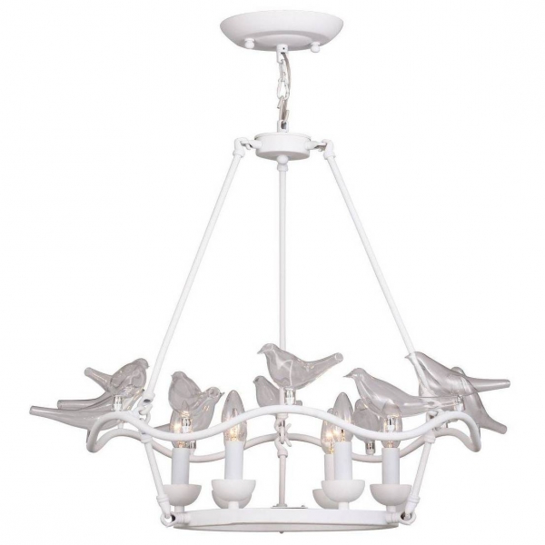 Люстра Dove Chandelier Glass Bird 6 White Белый Люстра Dove Chandelier Glass Bird 6 White Белый в Тюмени | Loft Concept