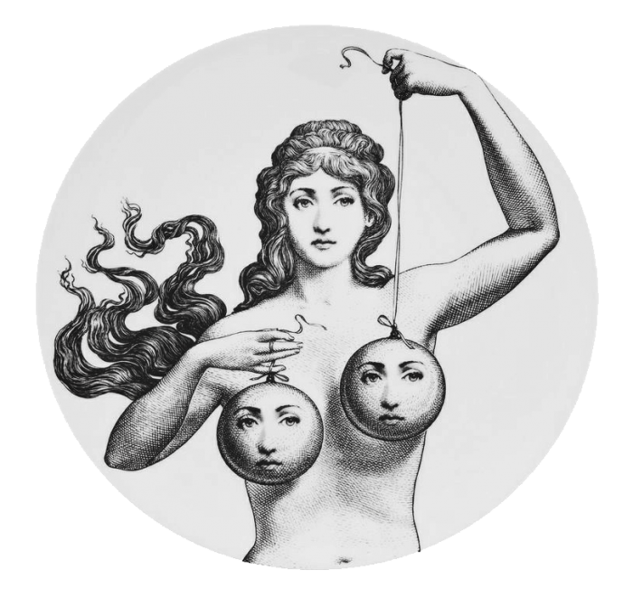 Декоративная тарелка Fornasetti 001 Черный Декоративная тарелка Fornasetti 001 Черный в Тюмени | Loft Concept