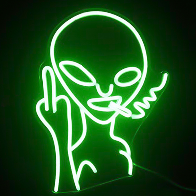 Неоновая настенная лампа Alien Neon Wall Lamp Зеленый Белый Неоновая настенная лампа Alien Neon Wall Lamp Зеленый Белый в Тюмени | Loft Concept