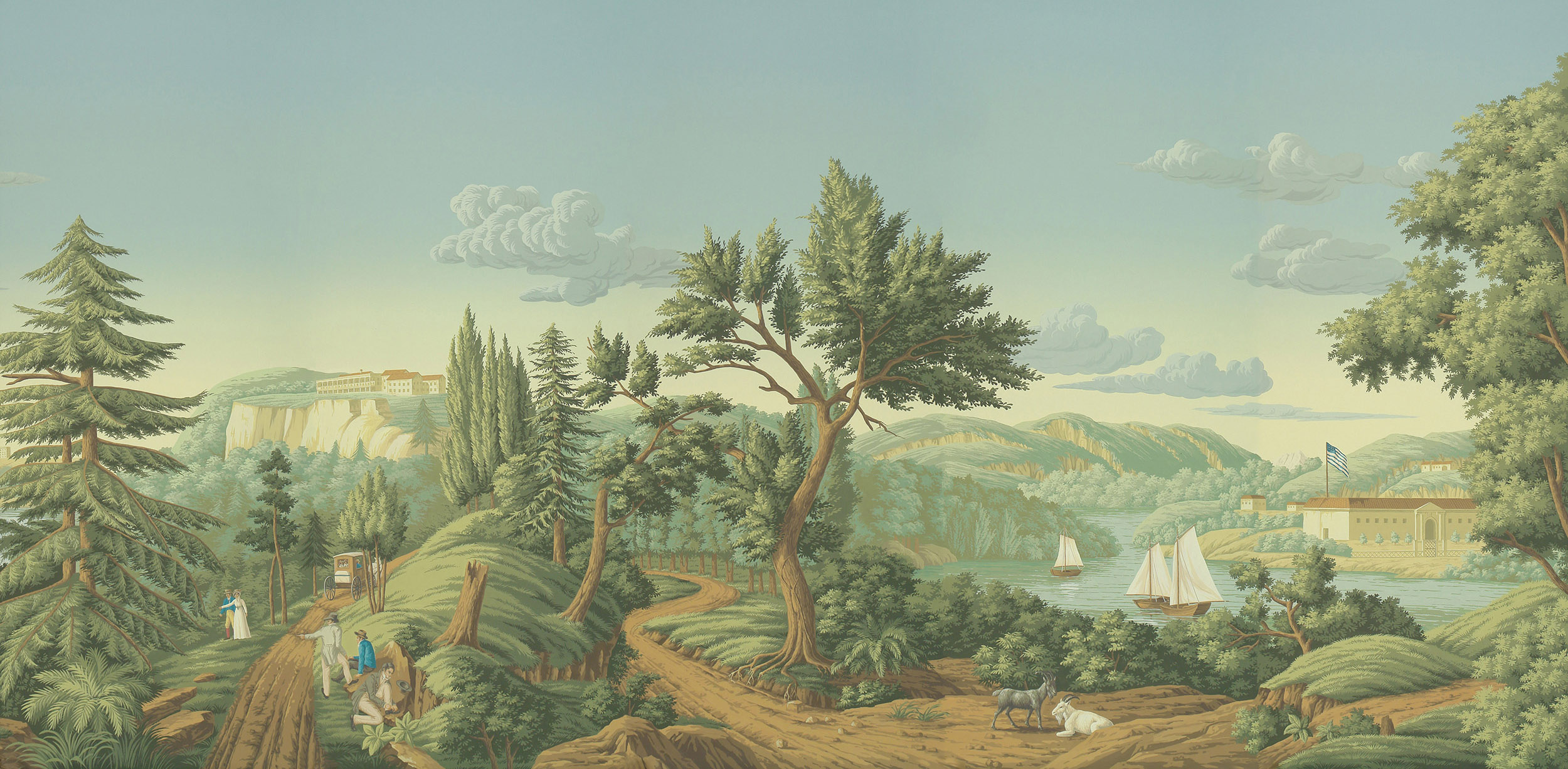 Обои ручная роспись North American River Views Verdoyant on scenic paper Обои ручная роспись North American River Views Verdoyant on scenic paper - постер Loft-Concept в Тюмени