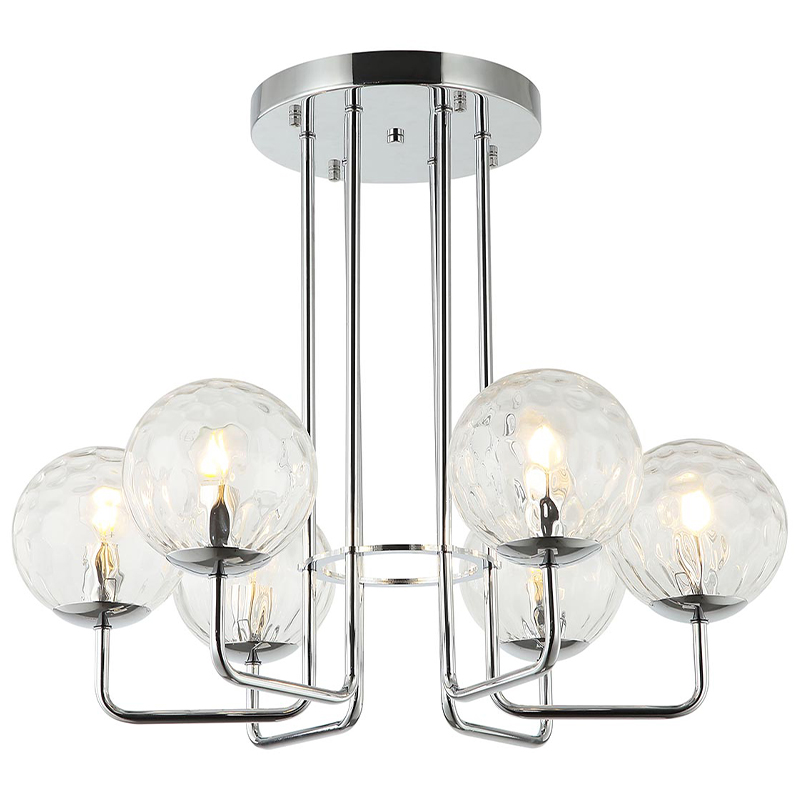 Люстра Hartley Chandelier 6 Хром Прозрачный Люстра Hartley Chandelier 6 Хром Прозрачный в Тюмени | Loft Concept