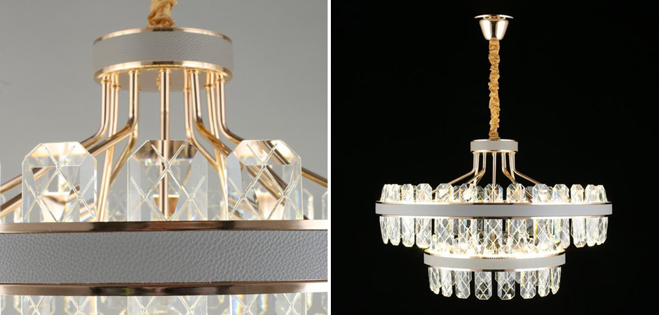 Люстра Leather Strip с Хрустальным плафоном - фото №1