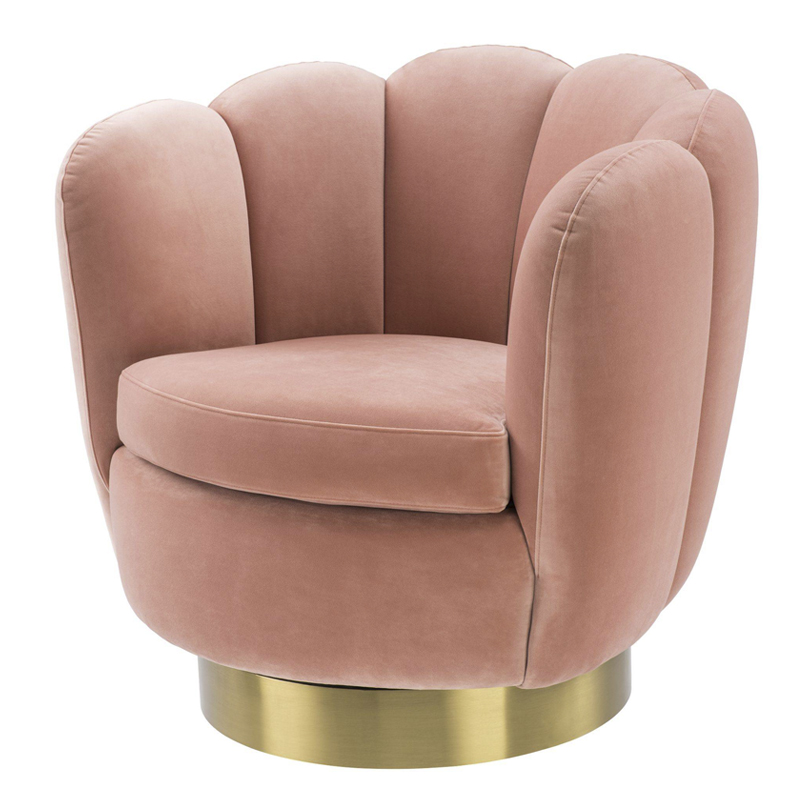 Кресло Eichholtz Swivel Chair Mirage nude Розовый пастельный Матовая латунь Кресло Eichholtz Swivel Chair Mirage nude Розовый пастельный Матовая латунь в Тюмени | Loft Concept