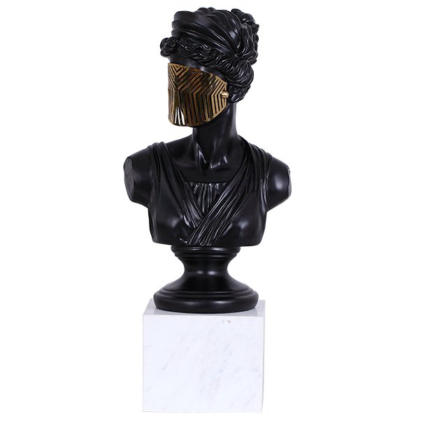 Статуэтка Bust Woman in Mask Черный Белый Золотой Статуэтка Bust Woman in Mask Черный Белый Золотой в Тюмени | Loft Concept