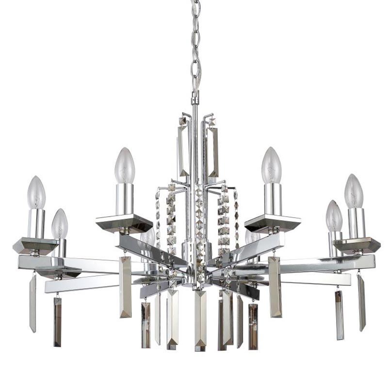 Люстра Vivien Crystal Chrome Chandelier 8 Хром Серый Люстра Vivien Crystal Chrome Chandelier 8 Хром Серый в Тюмени | Loft Concept
