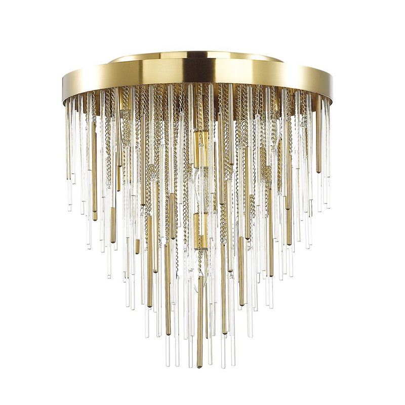 Потолочный светильник Luxury Gold & Glass Stripes Золотой Потолочный светильник Luxury Gold & Glass Stripes Золотой в Тюмени | Loft Concept