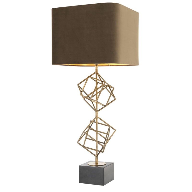 Настольная лампа Eichholtz Table Lamp Matrix brass Мокко Винтажная латунь Серый Настольная лампа Eichholtz Table Lamp Matrix brass Мокко Винтажная латунь Серый в Тюмени | Loft Concept
