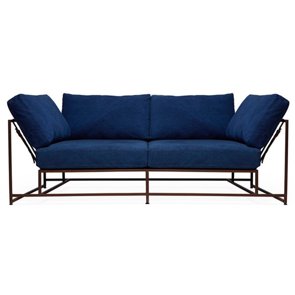 Двухместный диван Indigo Denim and copper Two Seat Sofa Индиго Двухместный диван Indigo Denim and copper Two Seat Sofa Индиго в Тюмени | Loft Concept