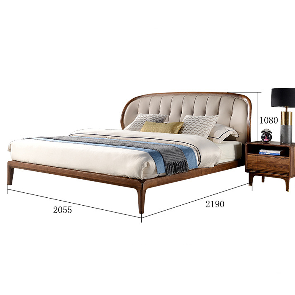 Кровать двуспальная с мягким округлым изголовьем Walnut Bed Кровать двуспальная с мягким округлым изголовьем Walnut Bed в Тюмени