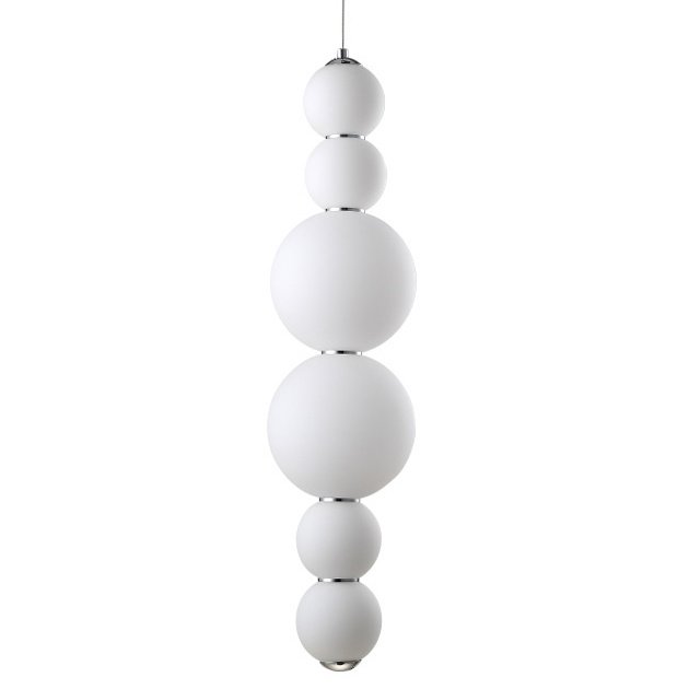 Люстра PEARLS Suspension Pendant Lamp C Белый Хром Люстра PEARLS Suspension Pendant Lamp C Белый Хром в Тюмени | Loft Concept
