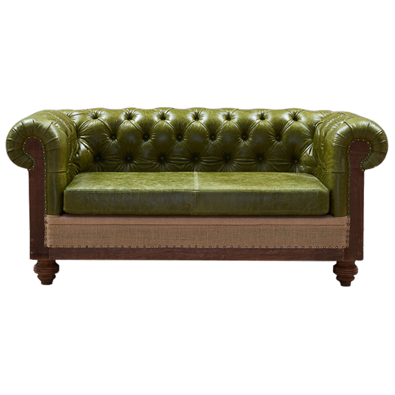 Диван Deconstructed Chesterfield Sofa double green leather Коричневый Зеленый ivory ( слоновая кость ) Диван Deconstructed Chesterfield Sofa double green leather Коричневый Зеленый ivory ( слоновая кость ) в Тюмени | Loft Concept