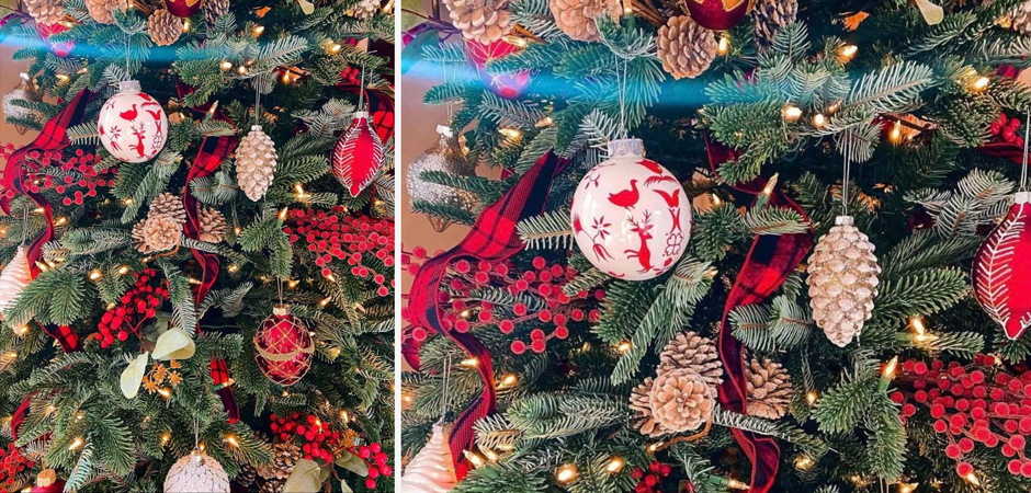 Дизайнерская Елка Украшенная Золотым и Белым декором Pine Cones and Red Decor Дизайнерская Елка Украшенная Золотым и Белым декором Pine Cones and Red Decor - Loft-Concept в Тюмени