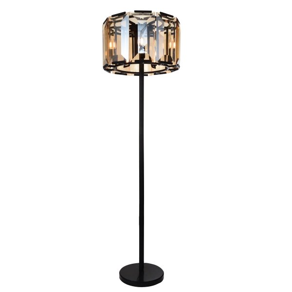 Напольная лампа Harlow Crystal Round Floor Amber Черный Янтарь (Amber) Напольная лампа Harlow Crystal Round Floor Amber Черный Янтарь (Amber) в Тюмени | Loft Concept