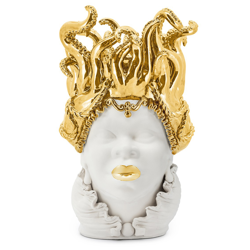 Ваза VASE MORO LADY TENTACLES Белый Глянцевое золото Ваза VASE MORO LADY TENTACLES Белый Глянцевое золото в Тюмени | Loft Concept