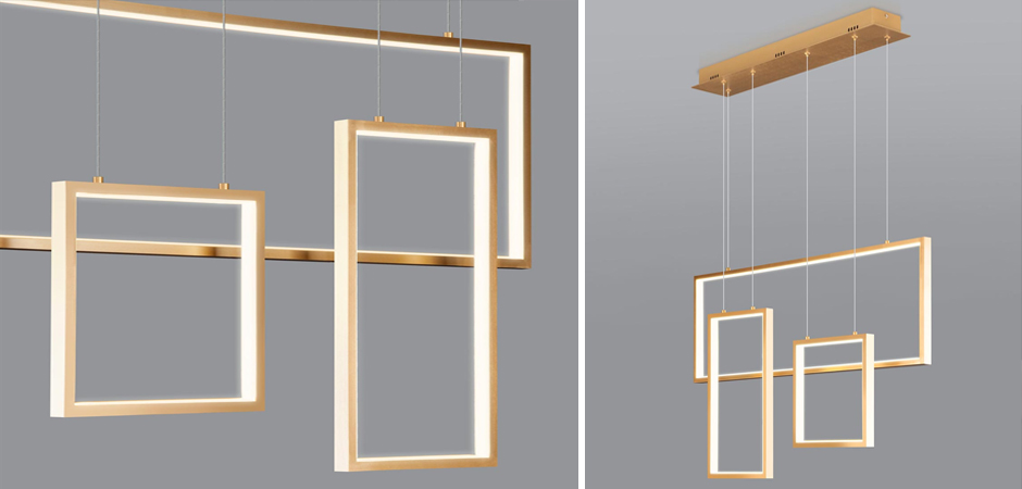 Люстра Rectangle Geometry Chandelier Gold 3 Люстра Rectangle Geometry Chandelier Gold 3 - Loft-Concept в Тюмени