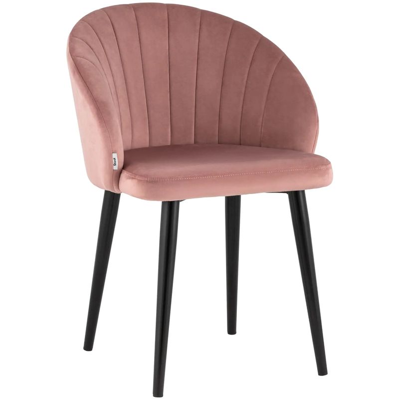 Стул Balsari Chair Пыльно-Розовый Велюр Розовый пастельный Черный Стул Balsari Chair Пыльно-Розовый Велюр Розовый пастельный Черный в Тюмени | Loft Concept