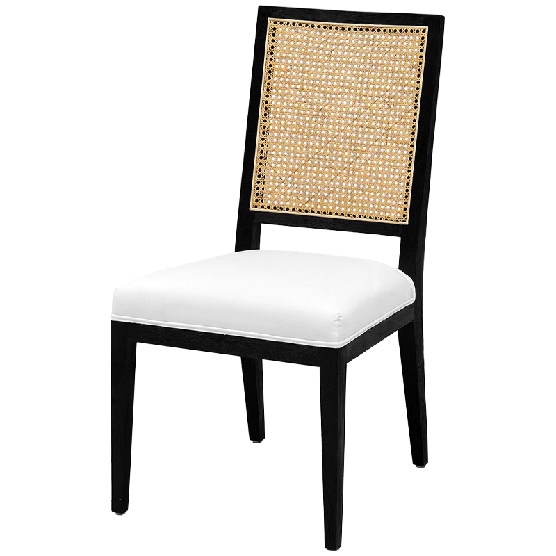 Деревянный стул со спинкой из ротанга Kenan Wicker Chair Черный Белый Бежевый Деревянный стул со спинкой из ротанга Kenan Wicker Chair Черный Белый Бежевый в Тюмени | Loft Concept