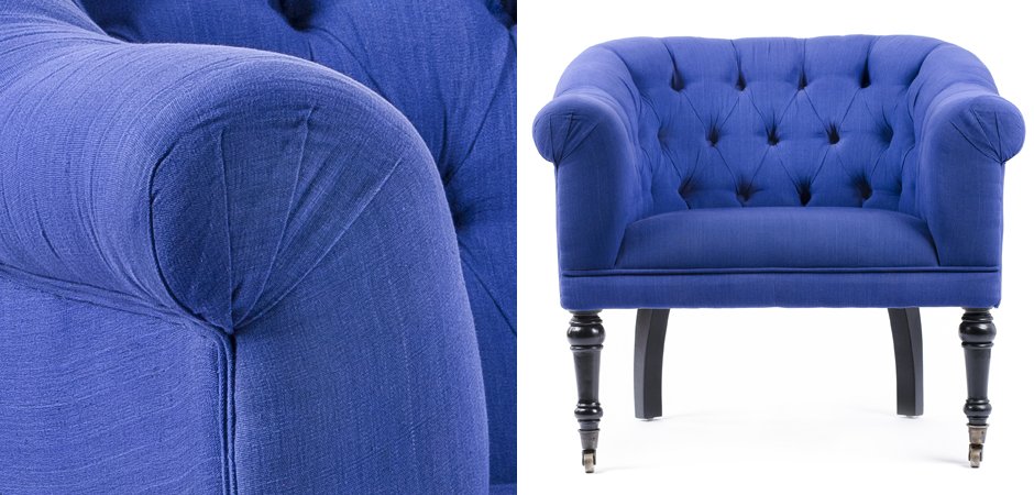 Кресло Chair Bentley кресло синий лен Кресло Chair Bentley кресло синий лен - Loft-Concept в Тюмени