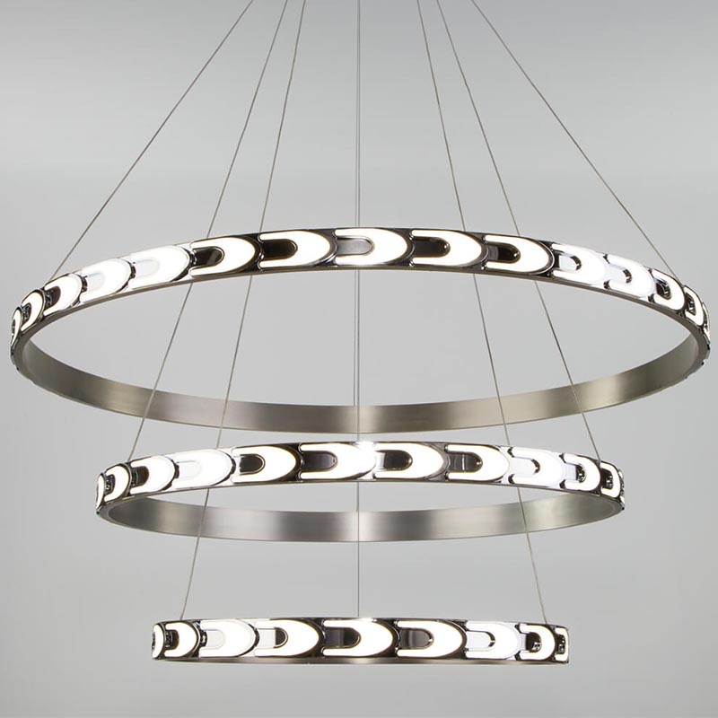 Люстра Maoris 3 Ring Horizontal Chandelier Никель Сатин Люстра Maoris 3 Ring Horizontal Chandelier Никель Сатин в Тюмени | Loft Concept