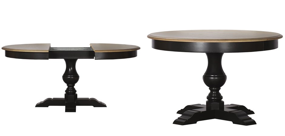 Provence Round Dining Table black раскладной стол Provence Round Dining Table black раскладной стол - Loft-Concept в Тюмени