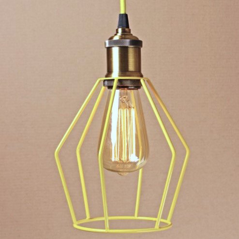 Подвесной светильник Wire Cage Pendant Trew Yellow Желтый Подвесной светильник Wire Cage Pendant Trew Yellow Желтый в Тюмени | Loft Concept
